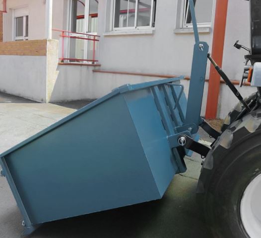 Benne arrière pour tracteur de 1,20 m à 1,80 m de largeur