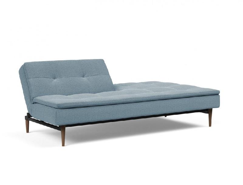 Canapé design Dublexo Styletto convertible lit 115x210 cm - pieds chêne foncé - tissu Soft Indigo_2