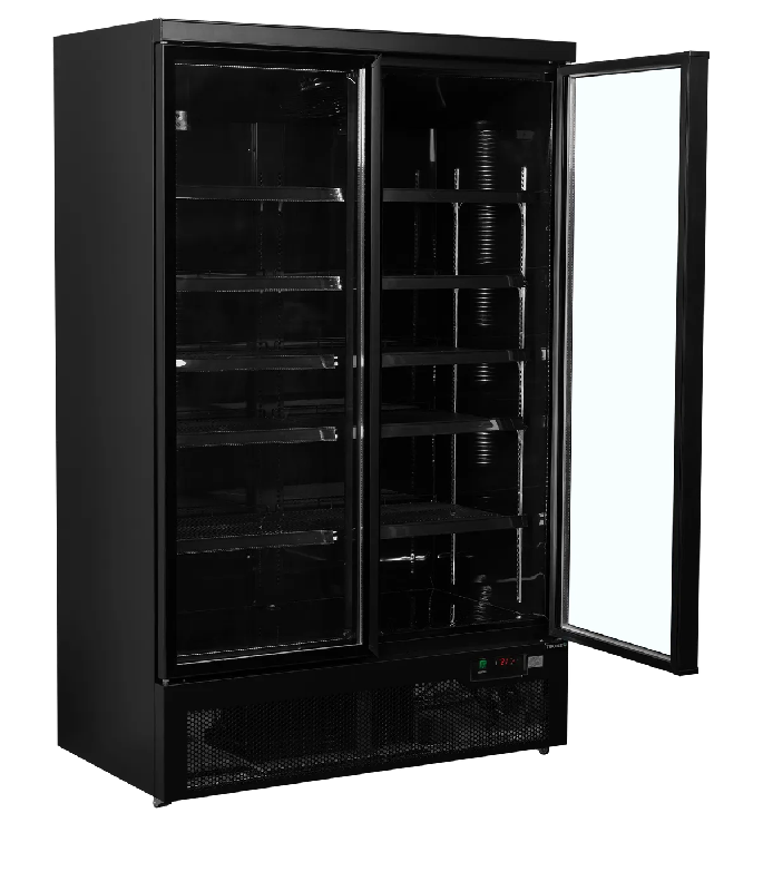 Vitrine réfrigérée noire Atom Maxi C2DBB - 2 portes  TEFCOLD_2