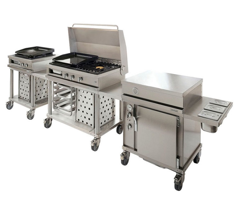 Plancha gaz sur chariot wtg 1040 plc open'cook de mobigrill : une cuisine d'extérieure modulable sur mesure et nomade_0