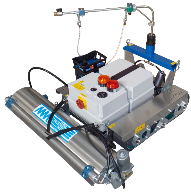 Robot de nettoyage de panneaux photovoltaïques - Brosse en nylon à rotation de 250 tr/min_2