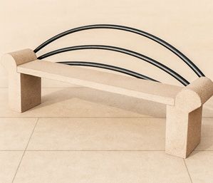 Banc Droit en  béton  Milano - résistant aux intempéries et personnalisable avec ou sans dossier_2