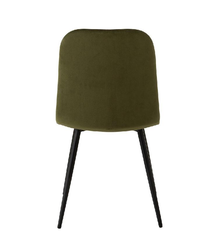Chaise Milena vert foncé - revêtement velours et pieds en métal laqué noir - 47x86x47 cm_2