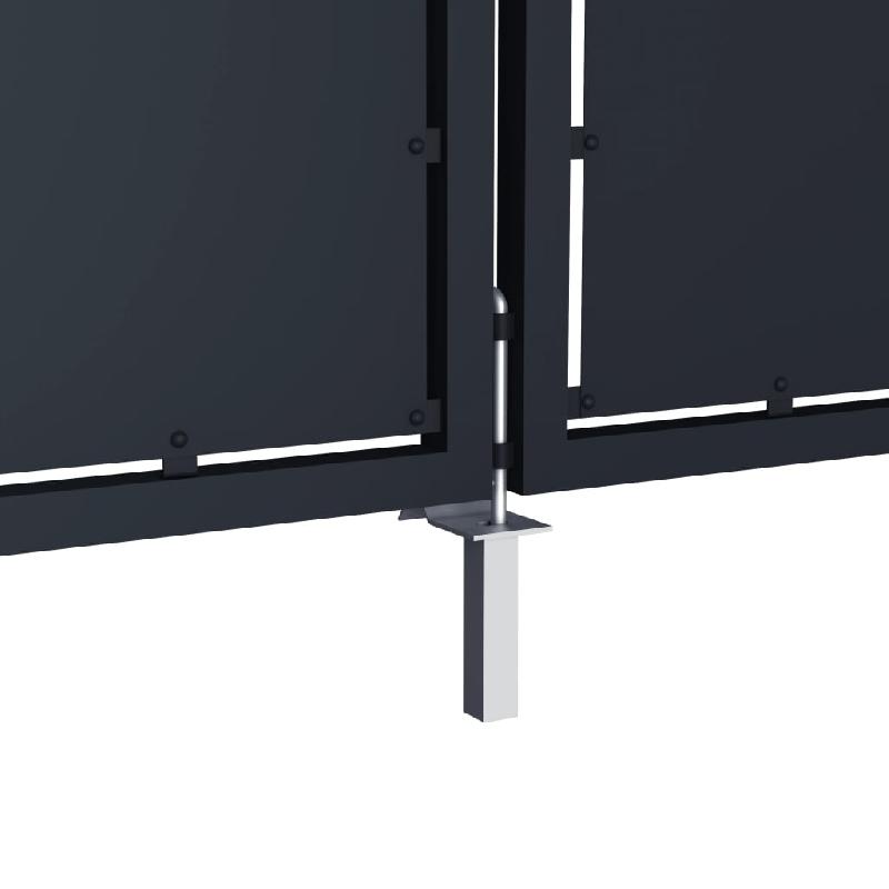 Vidaxl portail de jardin acier 300 x 125 cm anthracite 144525_2