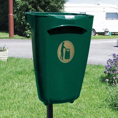 Super Trimline 50 - poubelle publique - Glasdon - 50 litres, fixation murale ou sur poteau_2