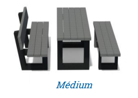 Table de pique-nique escapade pmr / accessible pmr / plastique-composite / 240 x 66 x 77 cm / livrée montée_2