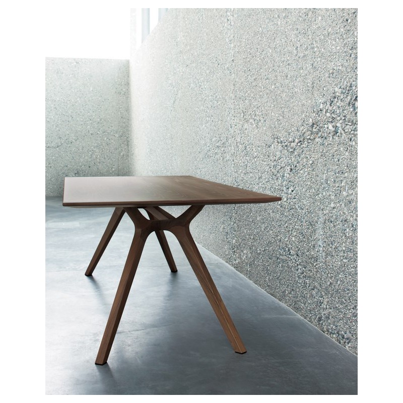 Table de réunion DR - fabricant Frezza - bois ou verre - structure en noyer massif_2