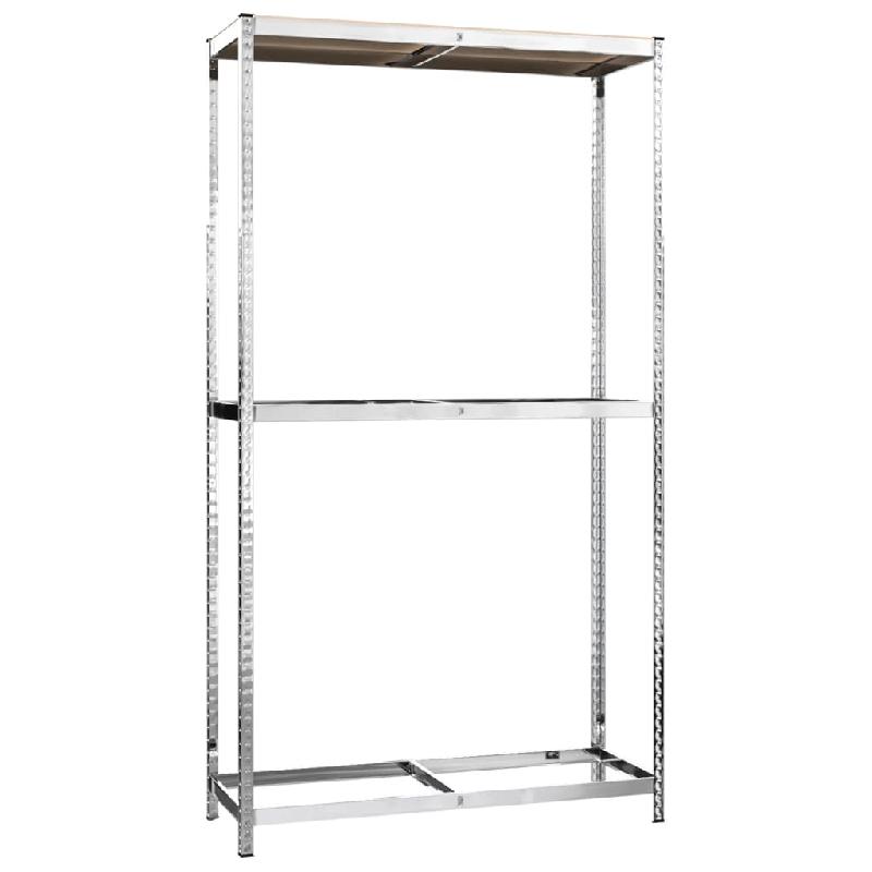 Vidaxl porte-pneus à 2 niveaux 3 pcs argenté 110x40x180 cm acier 3154232_2