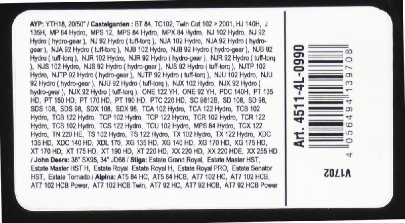 Courroie trapézoïdale X-Grip V - Type 4L990_2