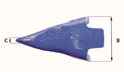 Dents de godet Fastkey FK4 PR-C - Poids 2,49 Kg - Dimensions précises_2