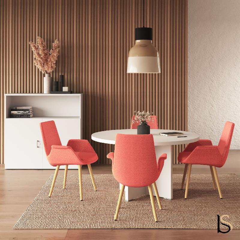 Table de réunion ronde TAK- Mobel Linea - Acacia clair_2