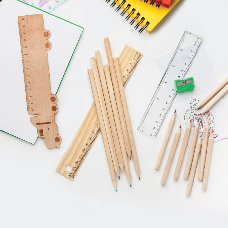 Règle en bois pour enfant - Forme ludique - Couleur naturelle - Poids 13.5g_2