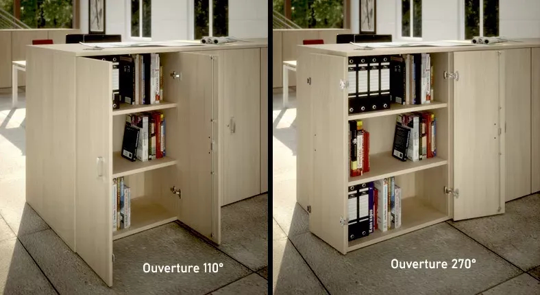 Armoire de rangement portes mélaminé - 1 étagère - haut. 81 cm (4 largeurs au choix) So Madrid_2