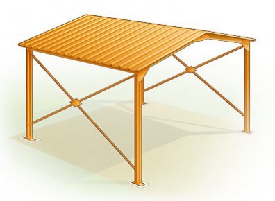 Garage simple métal / 30 m² / toit double pente / porte sectionnelle latérale / 6 x 5 x 3.8 m_2