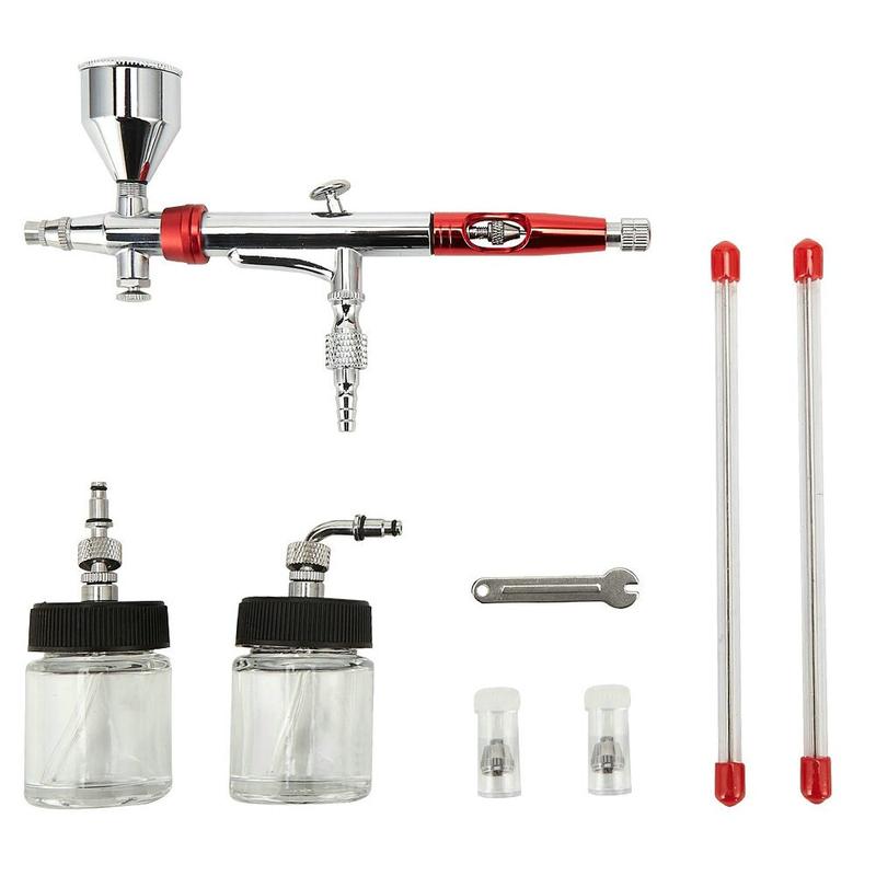 Kit complet aérographe pâtisserie professionnel - double action, buses 0.2/0.3/0.5 mm, 3 tasses 360°_2