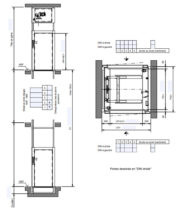Monte-charges accessibles mais non accompagnés - BKG France - 300 kg - moteur haut/bas - modèles 300.15/43 et 300.15/45_2