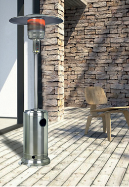 Parasol chauffant gaz en inox - 12 kW - usage extérieur - dôme réflecteur alu_2