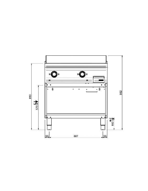 Plancha électrique - Plaque chrome sur placard ouvert - MBM_2