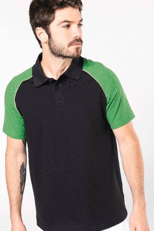 Polo baseball manches courtes - Réf: K226 - 100% coton piqué - Marque Kariban - Look sport et décontracté_2