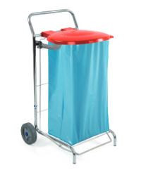 Chariot porte sac poubelles 110l a 130l couvercle+pedale (0708077)_2