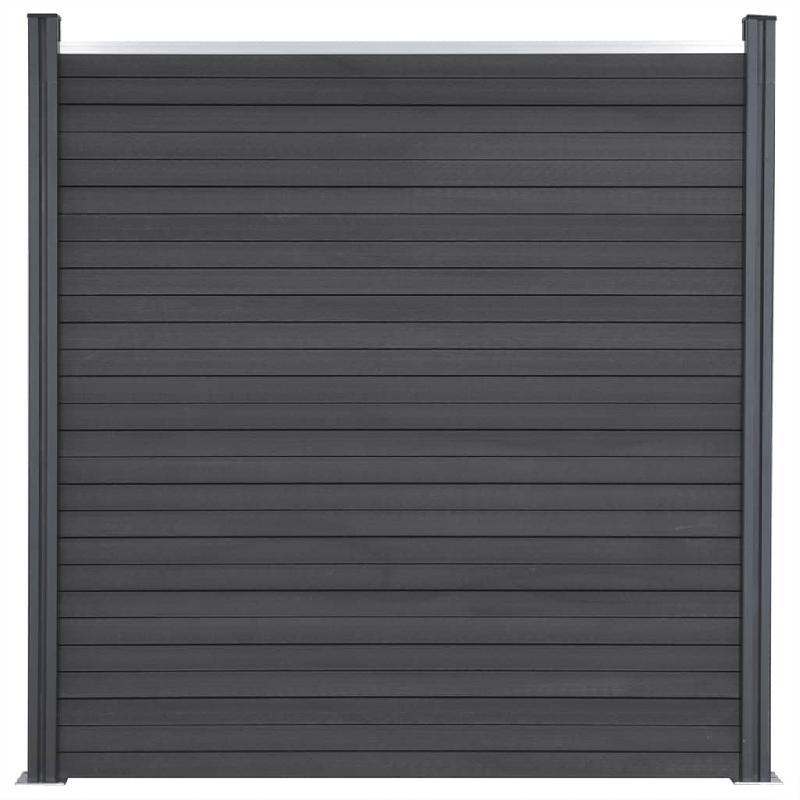 Vidaxl ensemble de panneaux de clôture gris 872x186 cm wpc 3211835_2