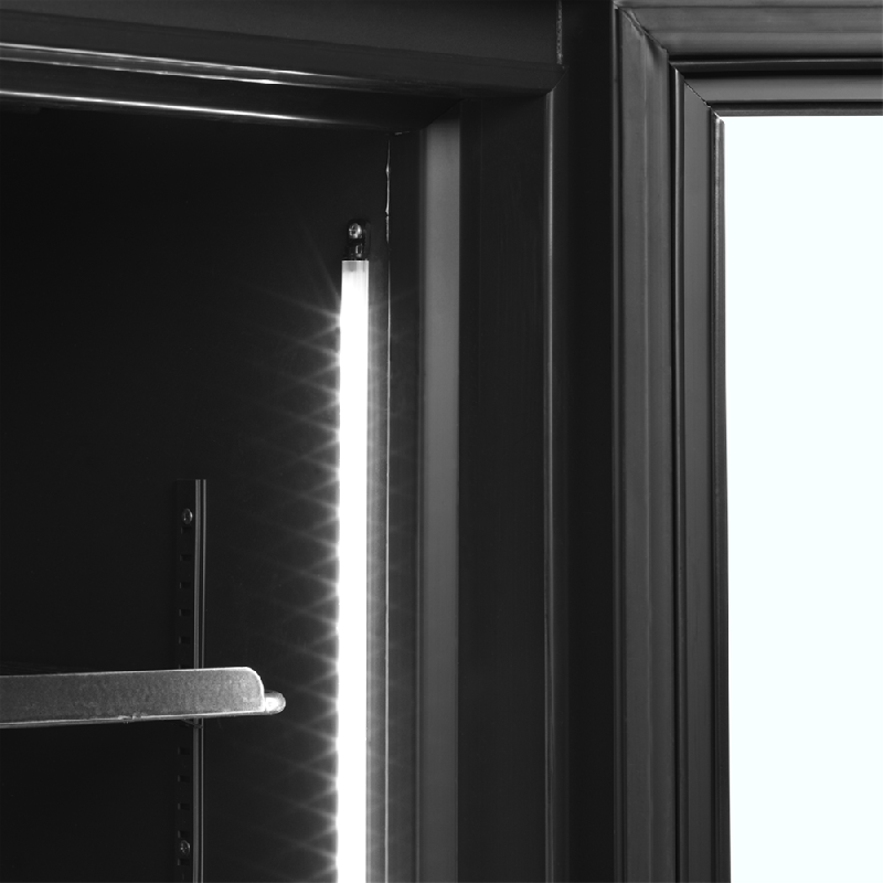 Vitrine réfrigérée noire - gamme FSC BLACK - 2 portes avec caisson lumineux - finition contemporaine et froid ventilé_2
