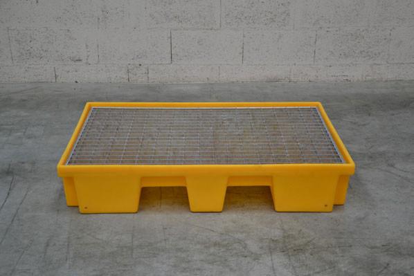 Bac de rétention PE 1240x840x230 + caillebotis - 120L - Caillebotis acier galvanisé_2