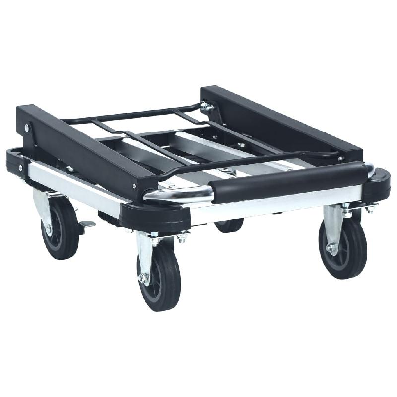 Vidaxl chariot de transport pliable 150 kg aluminium argenté 146448_2