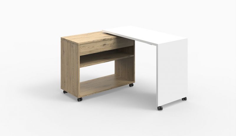 Homere - espaces de travail modulables - EOL - compact, modulable avec plateau pivotant et coulissant - dim. P. 50 x L. 102 cm - réf. 2 737 010_0