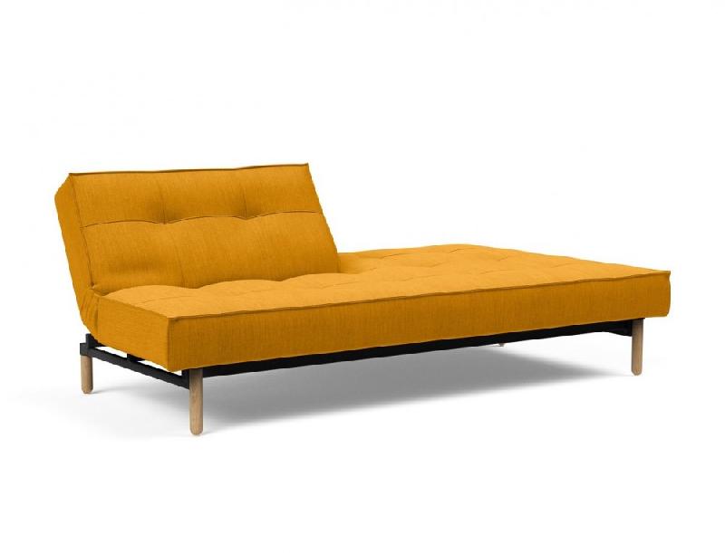 Canapé-lit Innovation Living Splitback Styletto - Pieds chêne naturel - Convertible 115x210 cm - Tissu Elegance Burned Curry_2