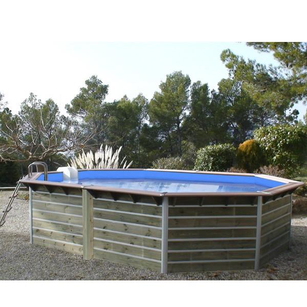 Piscine bois octogonale FUGUA - 5,90 x 4,20 x h. 1,29 m - panneaux prémontés, filtration 8 m3/h_2