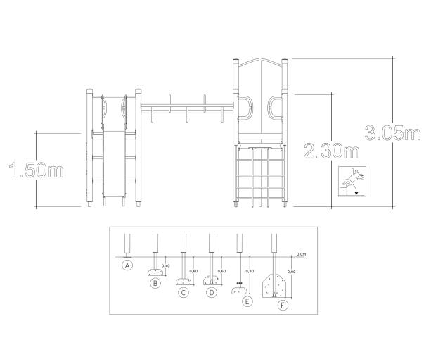 Structure multi-jeux 5 à 12 ans - Ossion - 8061746-2 - Hags - Poteaux et panneaux bois - Fondation à enterrer_2