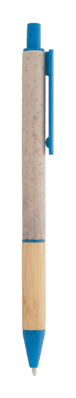 Stylo bille écologique - paille de blé et grip en bambou - encre bleue_2