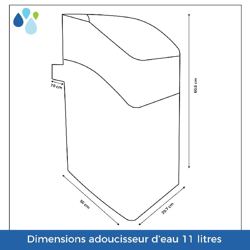 Adoucisseur d'eau sans électricité kube 11l vanne volumétrique mécanique - complet avec accessoires_2