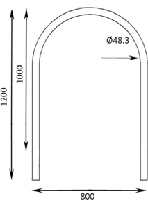 Arceau vélos Toscane - mobilier inox personnalisable - 1200mm de hauteur - fixation par scellement ou platine_2