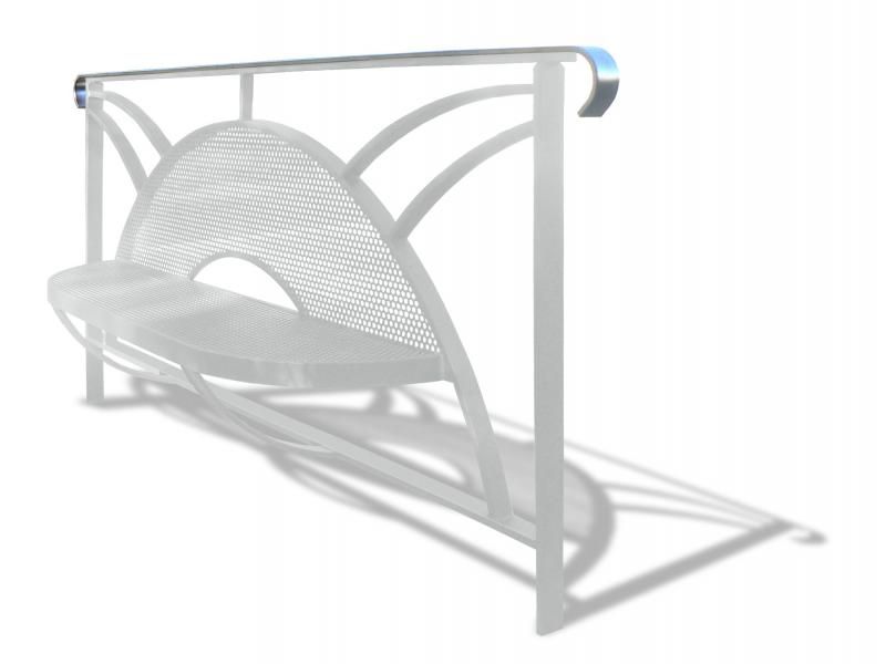 Bar3413d barrières urbaines - Urban'NT - dimensions 2000mm, assise et dossier en tôle perforée_2