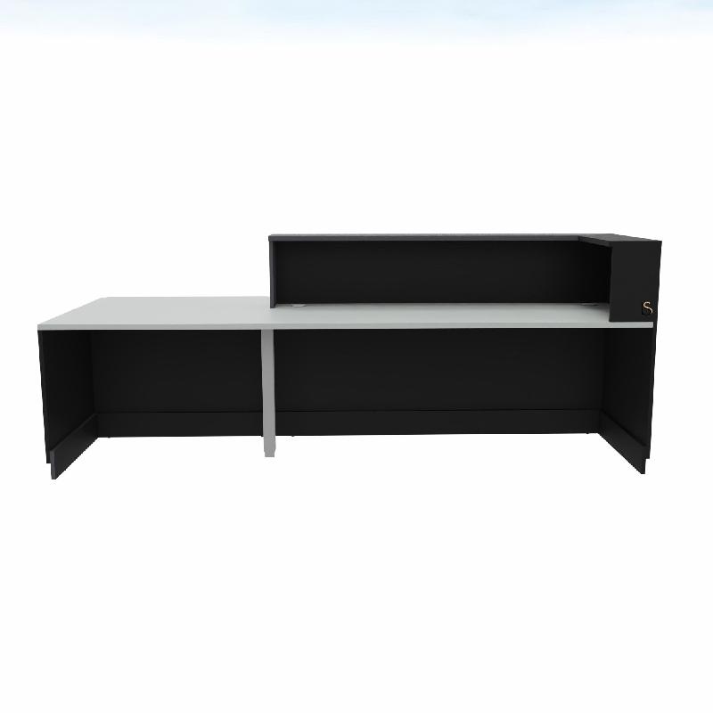 Bureau d'accueil mixte avec PMR Delta Plus - Mobel Linea - Droite, Noir, 262_3