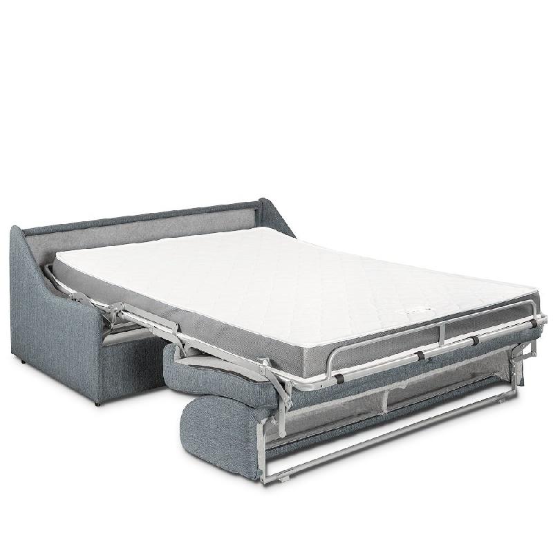 Canapé lit Ristretto Express compact 140 cm - Matelas 16 cm - Tissu tweed gris clair - Convertible express avec système d'ouverture rapide_2