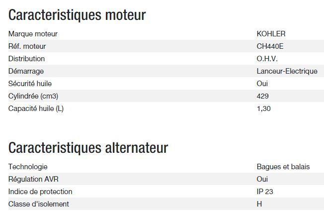 Technic 6500 E AVR M groupe électrogène - Kohler - 6,30 kW - 50 Hz - 230 V_2
