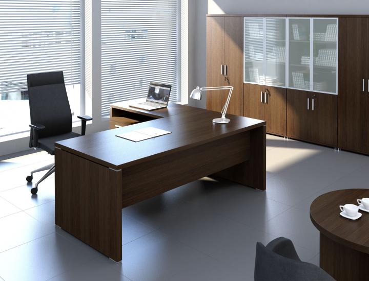 Bureau de direction avec retour, intemporel et ergonomique - QUANDO - Ref : Q19_2