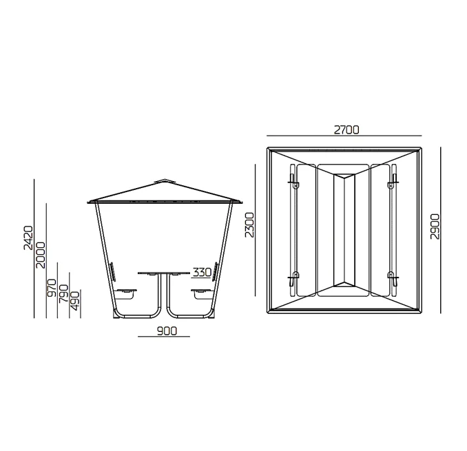 Table couverte pique-nique 8 places_2