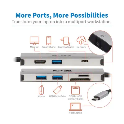 Tripp Lite U442-DOCK5-GY station d'accueil Avec fil USB 3.2 Gen 1 (3.1 Gen 1) Type-C Gris_2