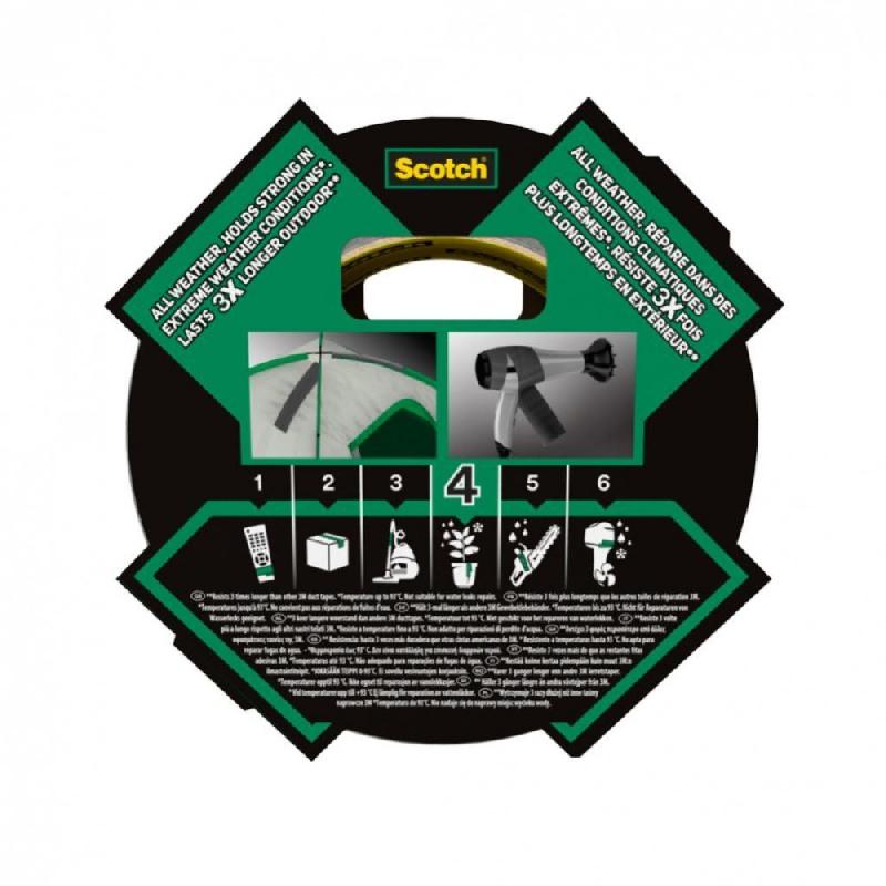 Adhésif de réparation SCOTCH All Weather Extremium - 27 m x 48 mm - Résistant aux intempéries et multisurfaces_2