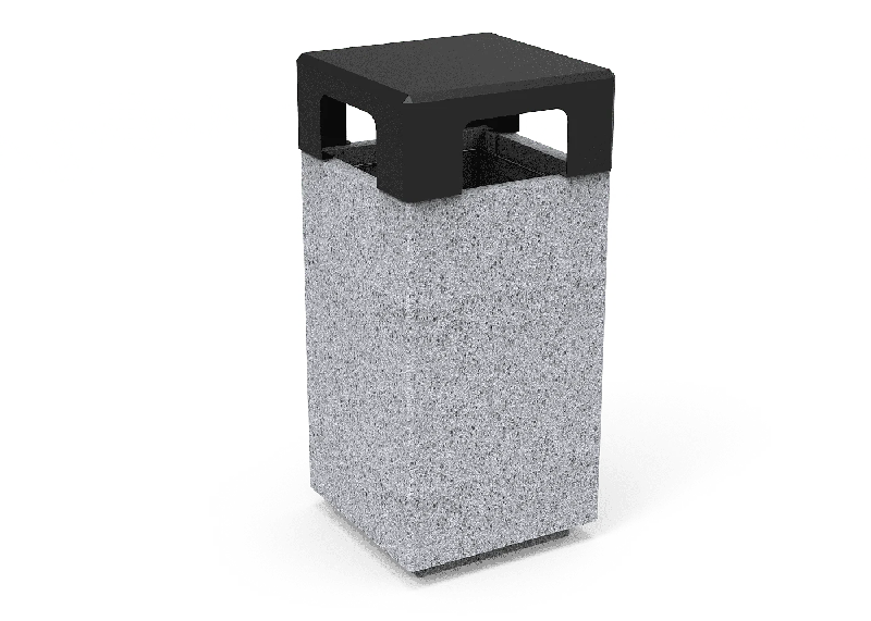 Corbeille Kube tri sélectif béton 140 L - 1, 2 ou 3 flux_2