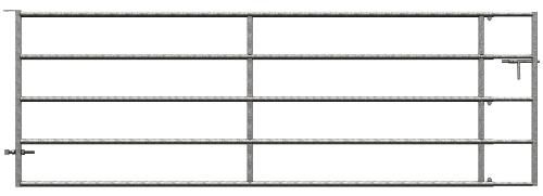 Art0076 - Barrière agricole en acier galvanisé - 2 à 3 m - extensible avec 5 lisses Ø40_2