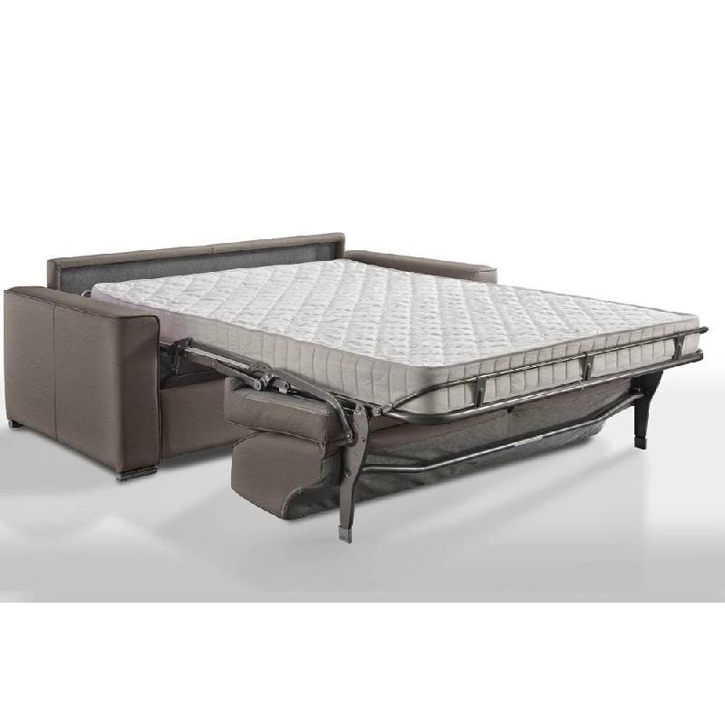 Canapé convertible 3-4 places EXCELLENCE - 160 cm - Matelas memory 18 cm inclus - Polyuréthane taupe - Sommier Renatonisi_2