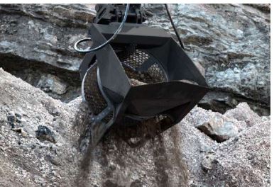 Godet cribleur rotatif pour terre, sable, pierres, matériaux mixtes_2