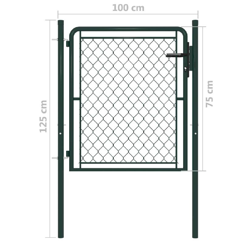 Vidaxl portillon acier 100 x 75 cm vert 144402_2