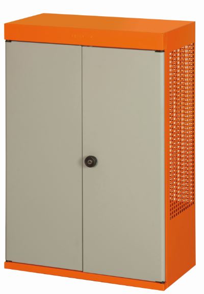 Armoire d'atelier 2 portes à roulettes - orange - 1605 mm x 450 mm x 625 mm - 1495CD60W_2