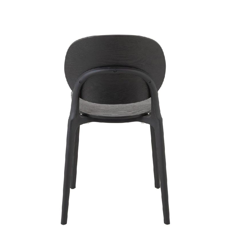 Chaise de cuisine SHINY - Vernis noir - Polypropylène robuste et légère_2